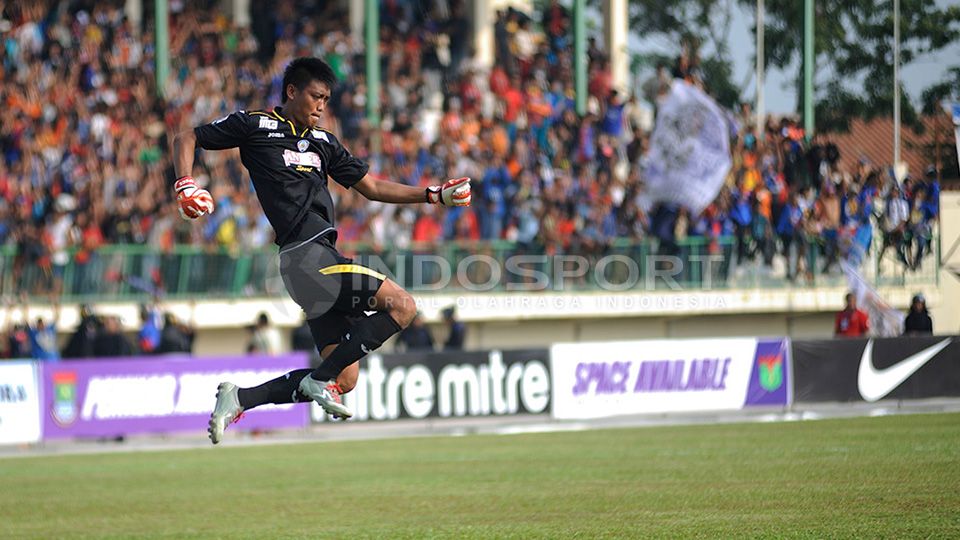 Kurnia Meiga. Copyright: &copy; INDOSPORT/ Ratno Prasetyo